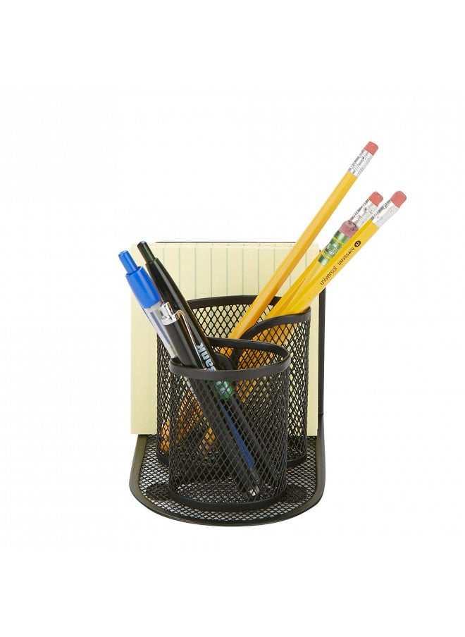 Mind Reader Mind Reader DCUPORG2-BLK 2 Pc Mesh Cup, Pen, Pencil, Paperclip, Office Supplies Storage Organizer, Black  - Image 5