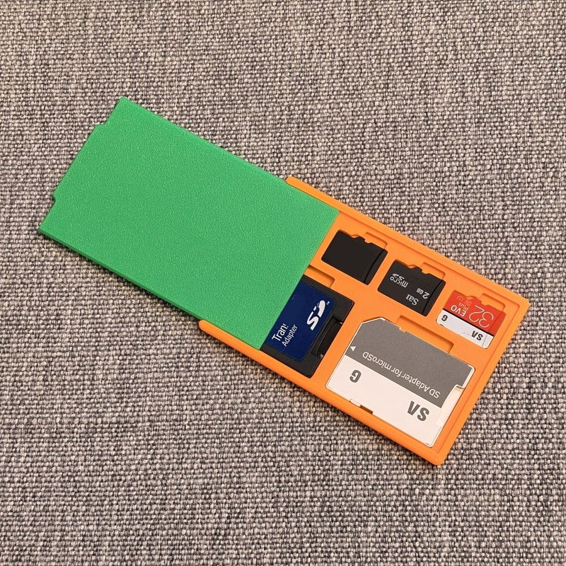 Orange Ultra Thin SD Card Case 30 Slots Dustproof Shockproof Lightweight Storage - Image 1