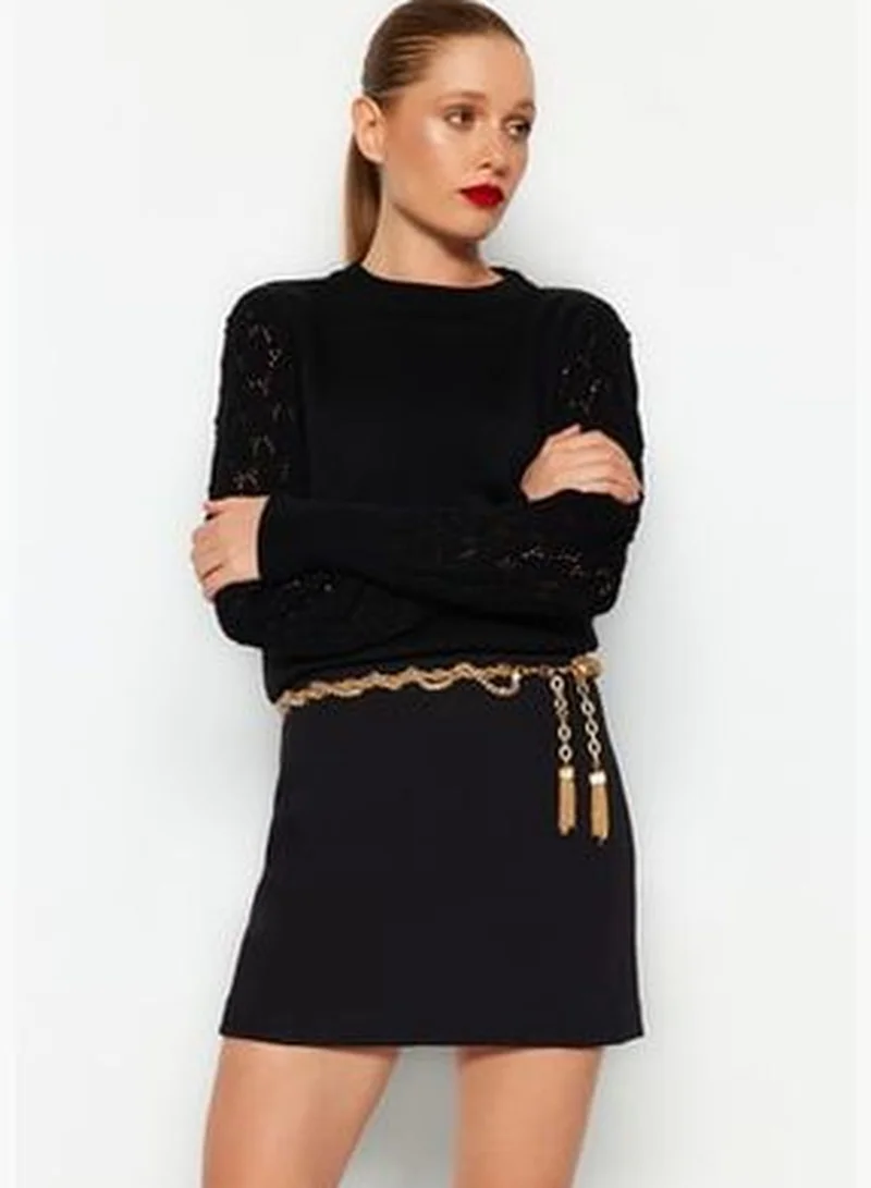 trendyol Black Basic Knitwear Sweater TWOAW22KZ1422