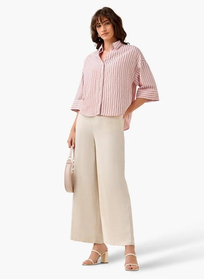 سبلاش فيڤ Boxy Shirt with Stripes