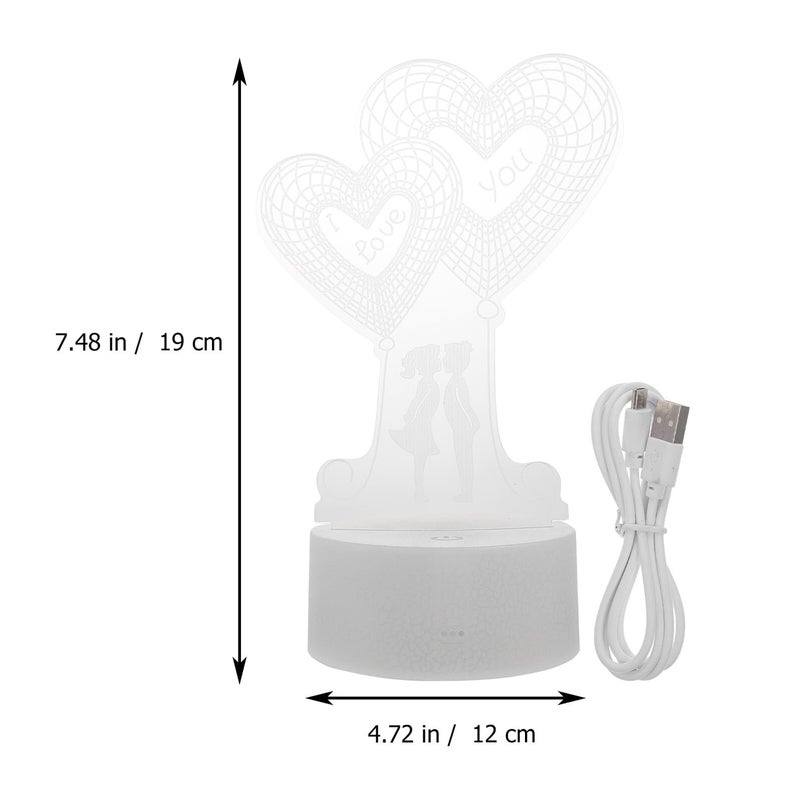 Touch Sensitive 3D Heart LED Night Light USB Rechargeable Romantic Bedroom Lamp - Image 3