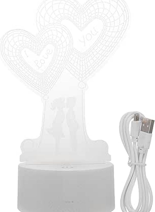 Touch Sensitive 3D Heart LED Night Light USB Rechargeable Romantic Bedroom Lamp - Image 1