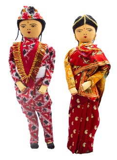 Alpine Crystals UAE Bride and Groom Statue Tribal Nepali Wedding Dress  - Image 1