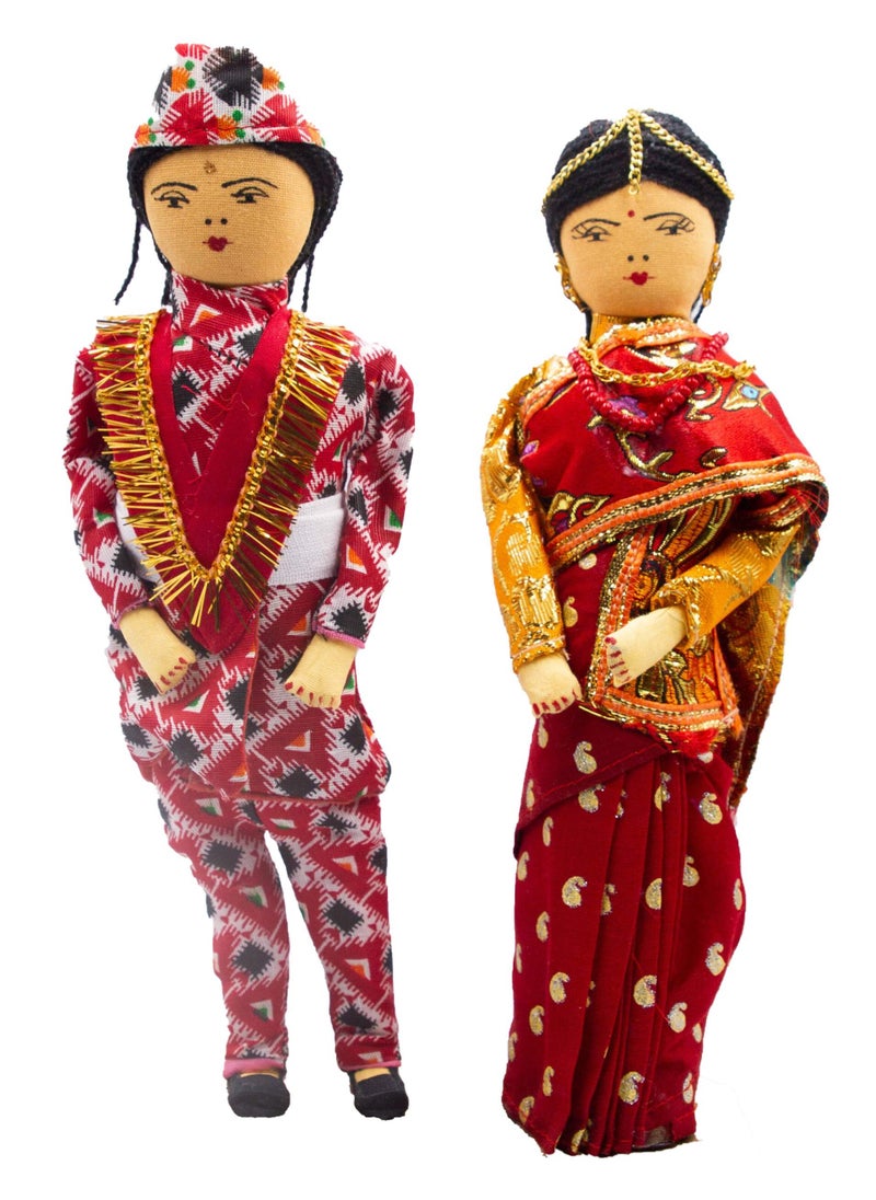 Alpine Crystals UAE - Bride and Groom Statue Tribal Nepali Wedding Dress - Image 1