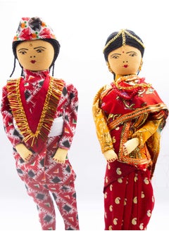 Alpine Crystals UAE Bride and Groom Statue Tribal Nepali Wedding Dress  - Image 2