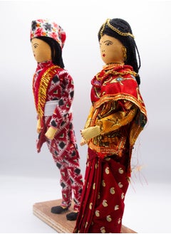 Alpine Crystals UAE Bride and Groom Statue Tribal Nepali Wedding Dress  - Image 4