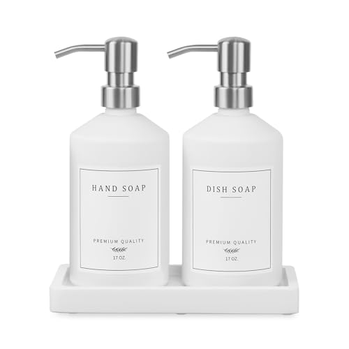 eggs sound White Glass Soap Dispenser for Kitchen, Dish and Hand Soap Dispenser with Silver Stainless Steel Pump, Modern Kitchen Decor and Accessories (White Bottle/Silver Pump) - Image 1