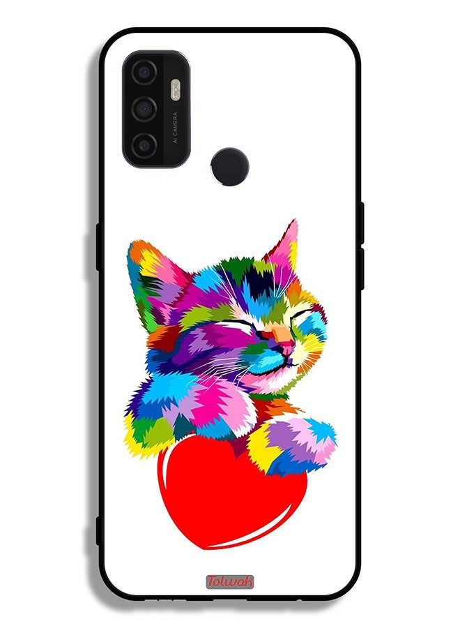 Tolwak Oppo A33 (2020) Protective Case Cover Colourful Kitten - Image 2