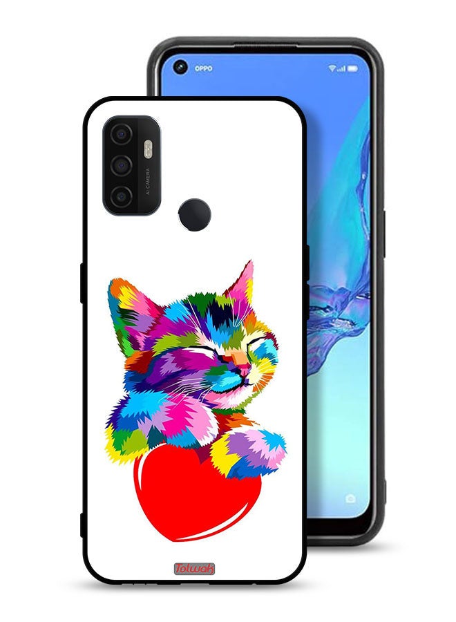 Tolwak Oppo A33 (2020) Protective Case Cover Colourful Kitten - Image 1