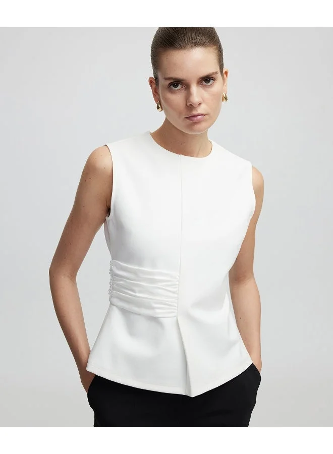 Ipekyol Slim Fit Satin Trim Blouse
