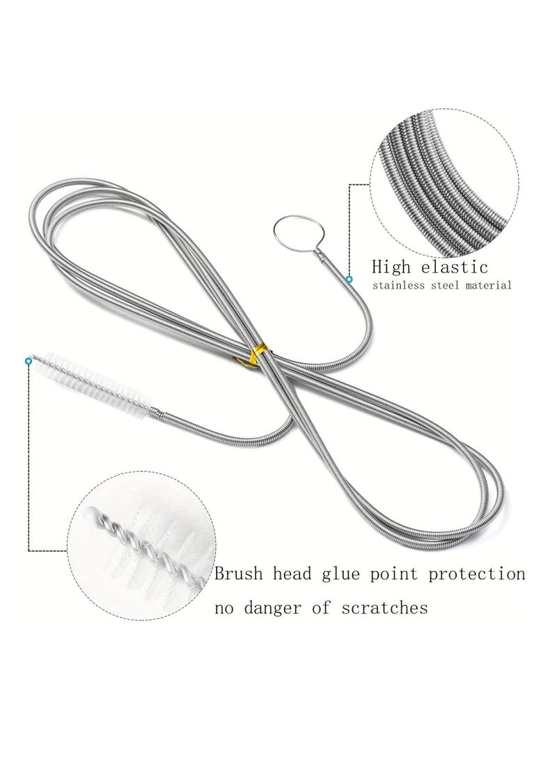 Beauenty Long Tube Cleaner, Straw Cleaner Brush, Long Drain Brush, Car Drain Cleaner Tool Brush, Clean Sink Hose, Fish Tank, Kitchen And Refrigerator Pipe Tool, Flexible Cleaner Brush, Cleaning Accessories - Image 3