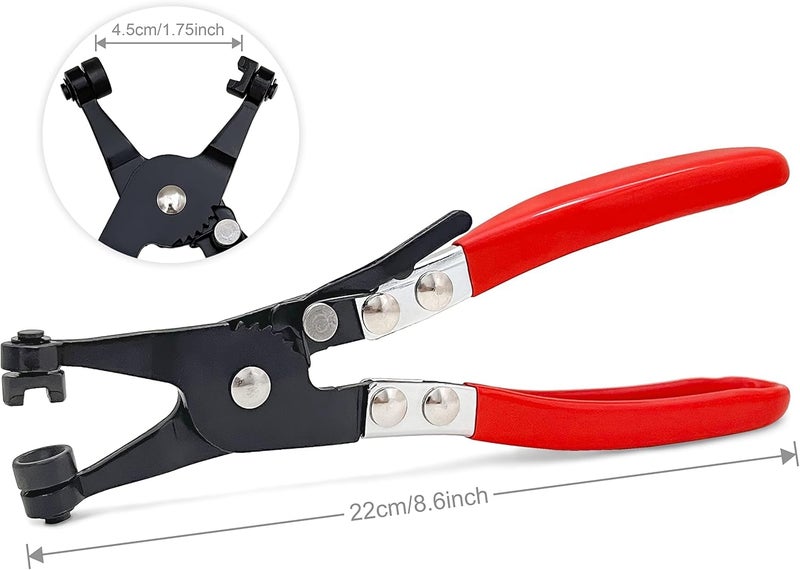 Mitsuki Heavy Duty Hose Clamp Plier | Professional Grade | Flexible Ring Type Hose Clamp Pliers Installation and Removal Tool Swivel Jaw Locking | Red & Black | OI-HCP68 - Image 4