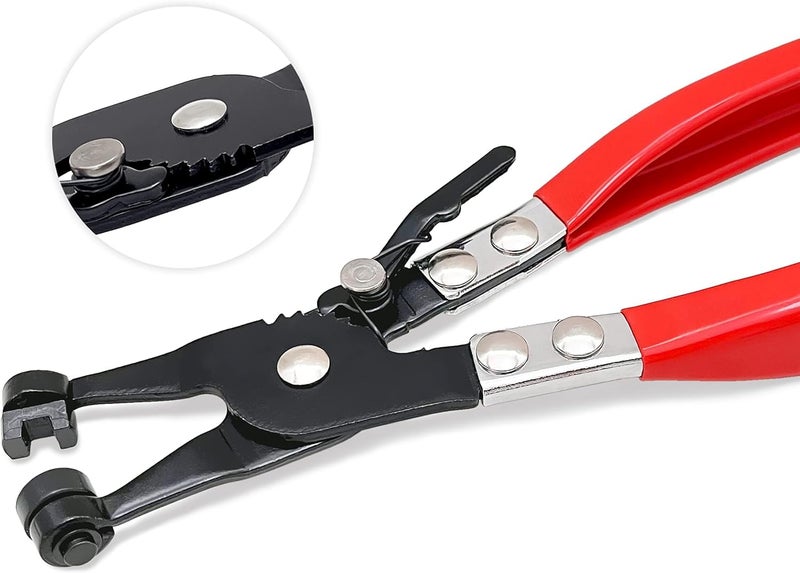 Mitsuki Heavy Duty Hose Clamp Plier | Professional Grade | Flexible Ring Type Hose Clamp Pliers Installation and Removal Tool Swivel Jaw Locking | Red & Black | OI-HCP68 - Image 5