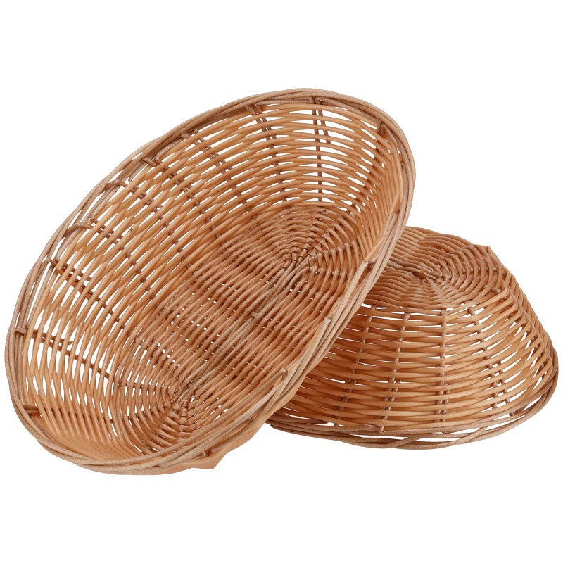 Hozeon 15 Pack 11 X 7.87 X 2.8 Inches Plastic Oval Basket  Wicker Bread Baskets  Woven Bread Baskets  Food Storage Basket Fruit Serving Baskets For Kitchen  Restaurant  Light Brown - Image 5
