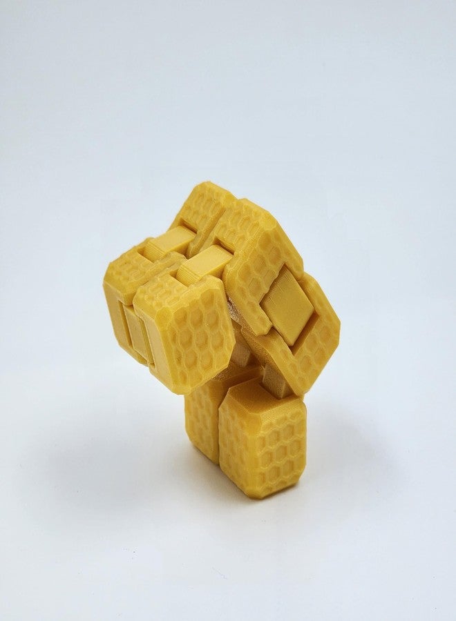 CUBIX3D Infinity Cube Fidget Toy - 40mm Yellow Honeycomb Pattern, Stress Relief Puzzle Cube for Kids & Adults, Focus & Anxiety Relief Gadget - Image 5