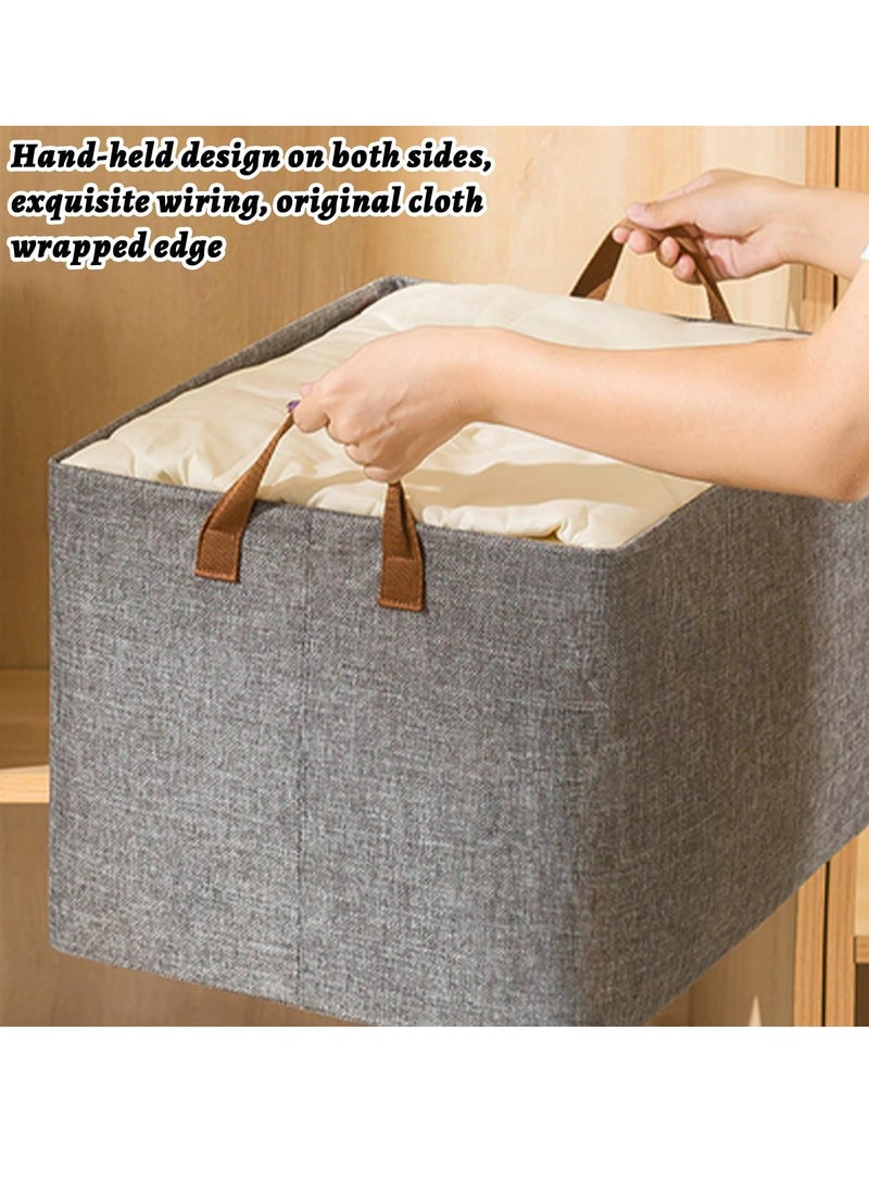 Generic 3Pcs Storage Basket Shelf Storage Basket Wardrobe Organization Box Wardrobe Storage Box Organization Storage Box Household Clothes Storage Artifact Foldable (Grey)  - Image 2