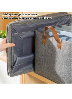Generic 3Pcs Storage Basket Shelf Storage Basket Wardrobe Organization Box Wardrobe Storage Box Organization Storage Box Household Clothes Storage Artifact Foldable (Grey)  - Image 3