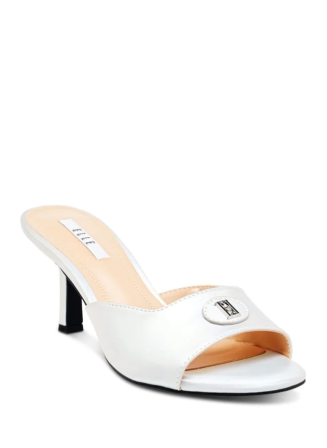 ايل Womens Slip On Kitten Heels With Decorative Vamp