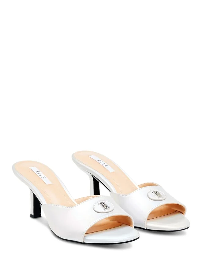 ايل Womens Slip On Kitten Heels With Decorative Vamp