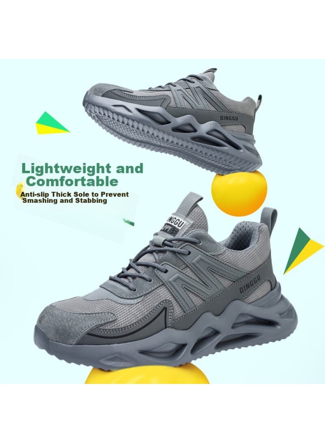Dinggu Safety Shoes For Men, All-Season Work Site Shoes, Steel Toe, Puncture-Resistant, Breathable, Lightweight, 953Hui42 - Image 5