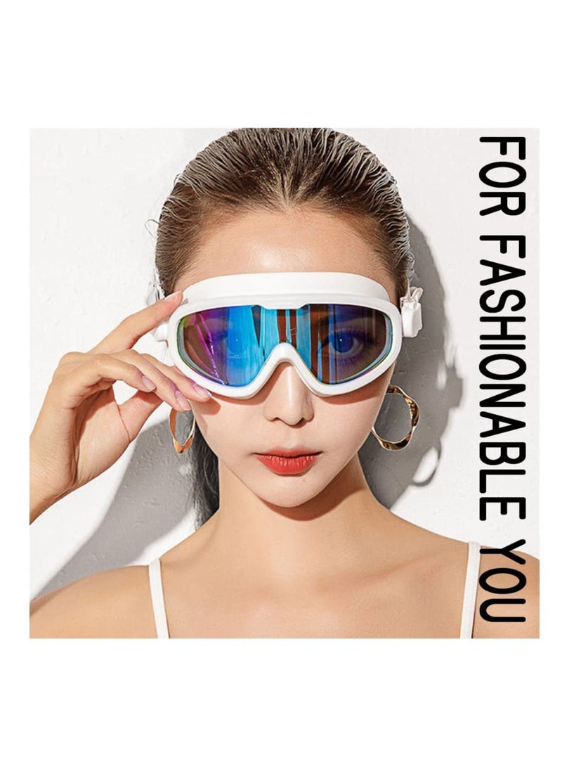 SYOSI Kids Swim Goggles - HD Wide Side, Anti-Fog, and UV Protection for Small Faces Adults With Conjoined Earplugs Easy Adjustment UP Goggles, Side And Anti Fog Spray Kids Goggles Swimming 8-12 (White) - Image 5
