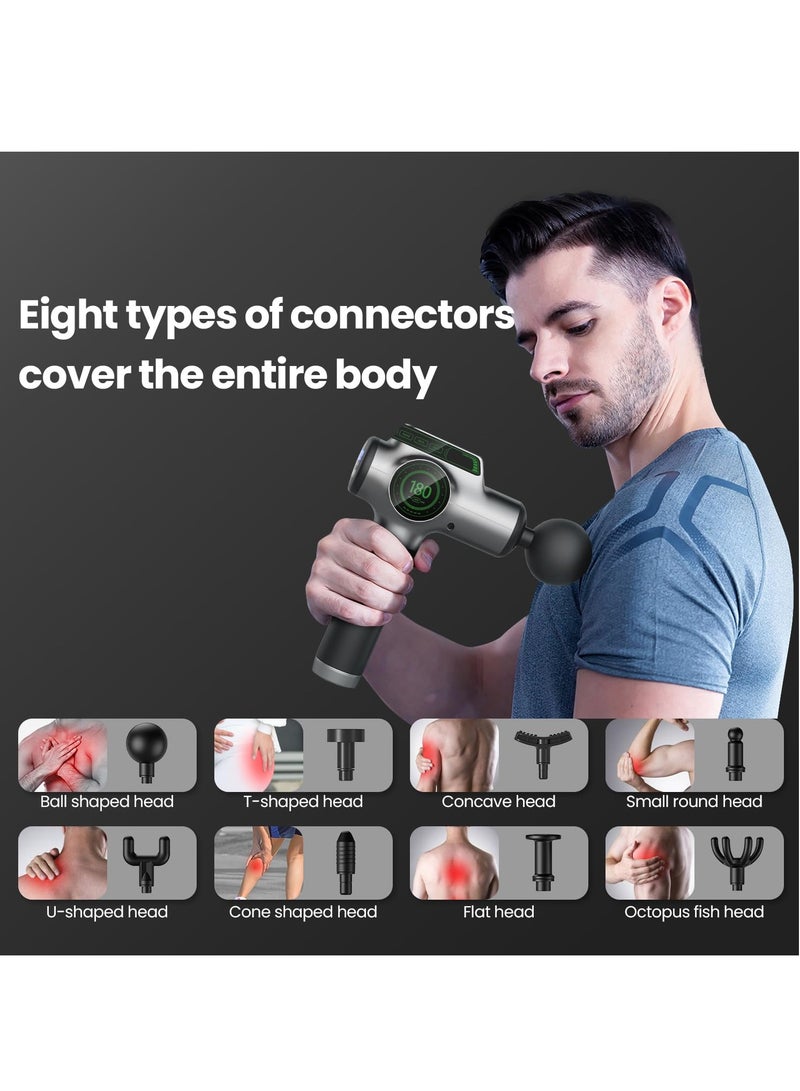 Necomi Massage Gun, Impact Electric Muscle Massager, Portable Handheld Body Deep Muscle Massager for Sore Muscles with 8 Interchangeable Massage Heads with Carrying Case  - Image 2