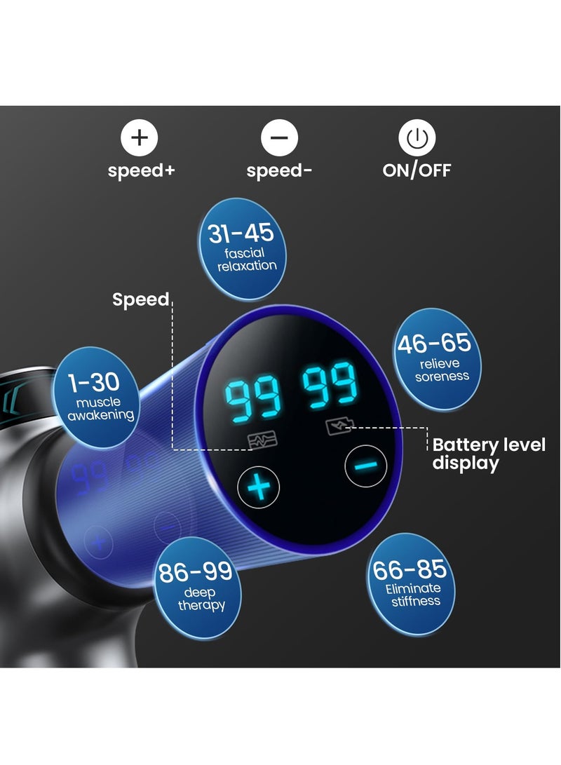Necomi Massage Gun, Impact Electric Muscle Massager, Portable Handheld Body Deep Muscle Massager for Sore Muscles with 8 Interchangeable Massage Heads with Carrying Case  - Image 4