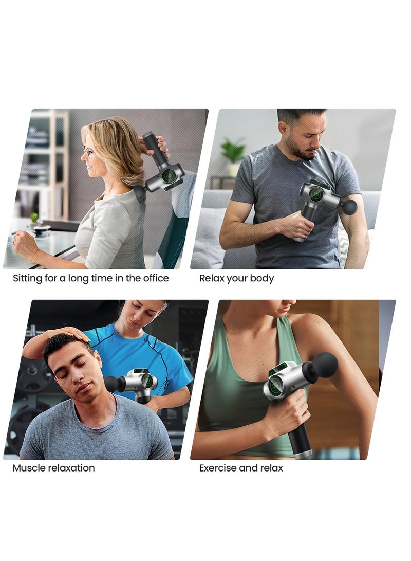 Necomi Massage Gun, Impact Electric Muscle Massager, Portable Handheld Body Deep Muscle Massager for Sore Muscles with 8 Interchangeable Massage Heads with Carrying Case  - Image 5