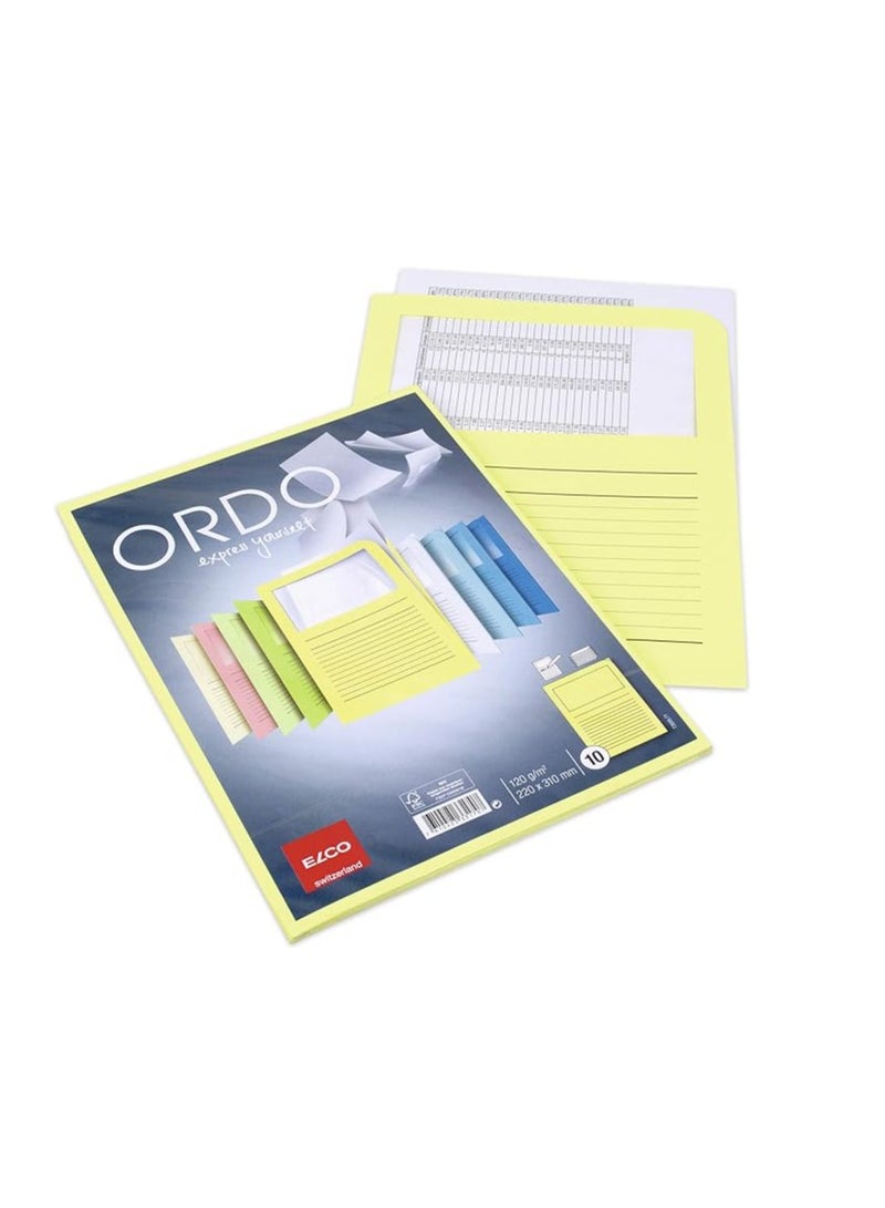 Elco"Ordo Classico" Organisation Folder - Yellow (Pack of 10) - Image 2