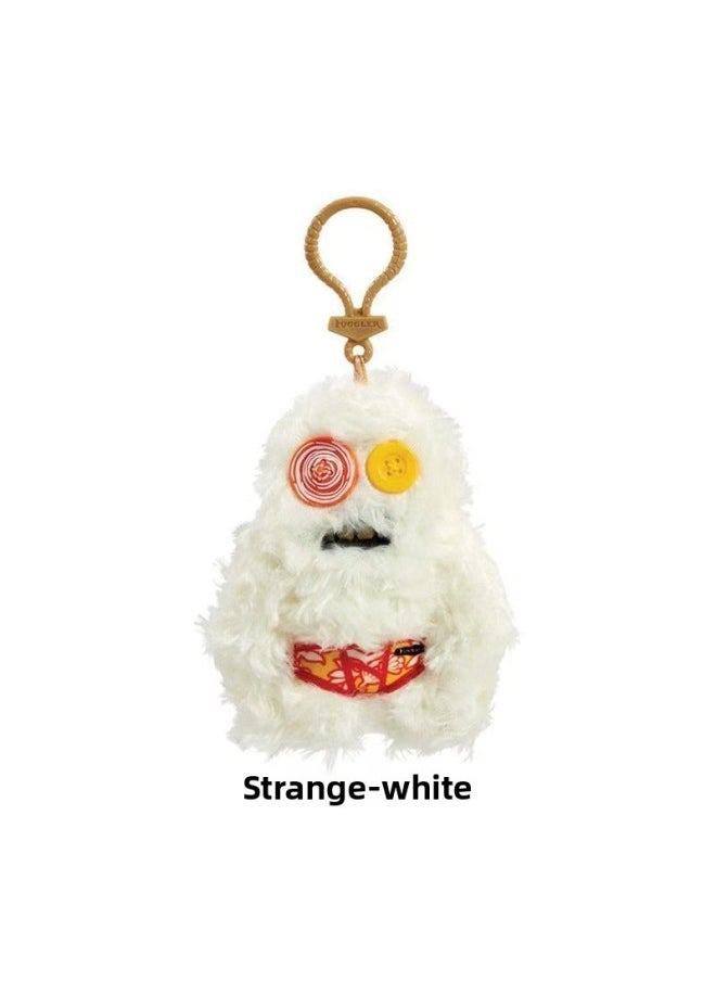 Key Pendant Genuine Big Teeth Teeth Monster Doll Teeth Treasure Ugly Adorable Monster Funny Plush Support One Generation-Color:Keychain-underwear-weird(white)-Height:About 12cm  - Image 1