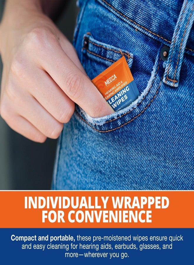 MEDca Hearing Aid Cleaning Wipes - 100 Individually Wrapped Pre-Moistened Alcohol-Free Wipes for Hearing Aids, Amplifiers, Earbuds, Audio & Electronics - Portable, Quick-Drying, Gentle, Daily Use & Travel - Image 4
