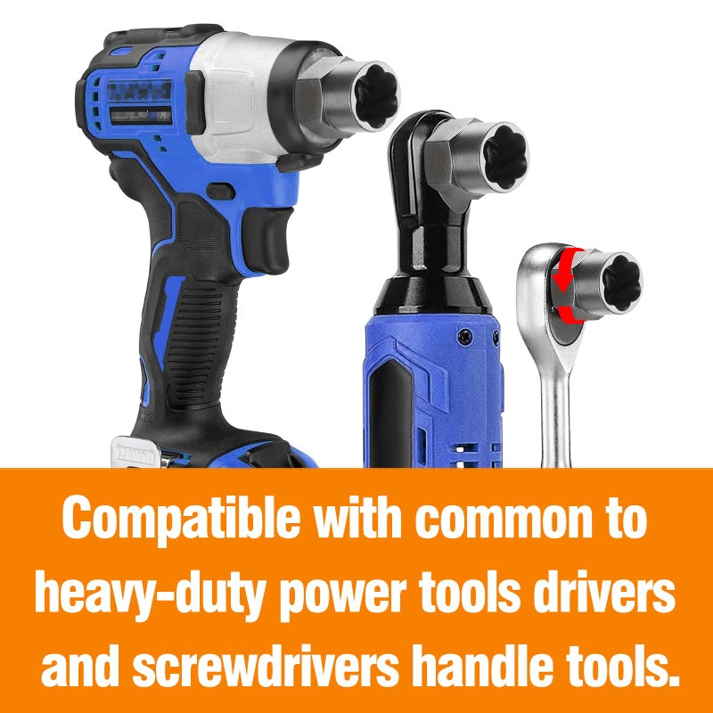 Eapele Bolt Extractor Set  Stripped Nut Remover Twist Sockets  Fit 3/8"" Square Drive With Solid Storage Case (21Pcs  Silver) - Image 5