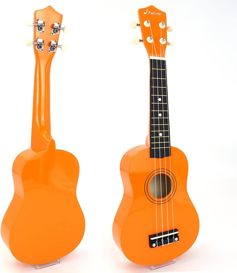Amdini 21 Inch Ukulele for Beginners Basswood Soprano Ukelele Kit for Kids Adult Student Starter Mini Guitar Ukalelee Pack Bundle with Book Gig Bag Tuner Strap Picks Nylon Strings (Orange) - Image 3
