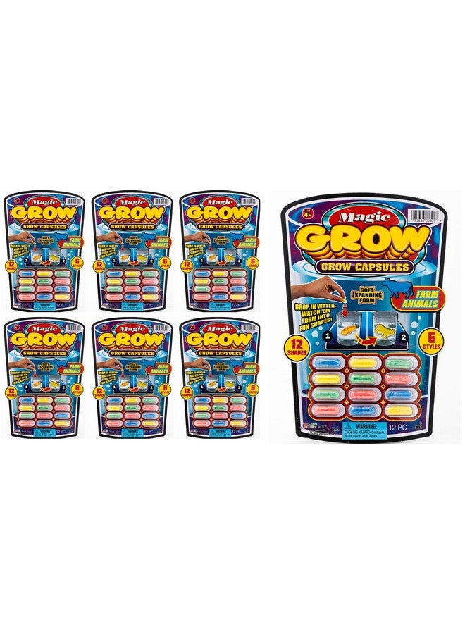 Ja-Ru JA-RU Magic Grow Capsules (6 Pack, 72 Capsules) Sea Creatures, Dinosaur, Animal Farm Toys. Water Growing Toys for Kids. Expanding Foam Bath Toys. Animal Party Favors Fidget Toy. 305-6p - Image 1