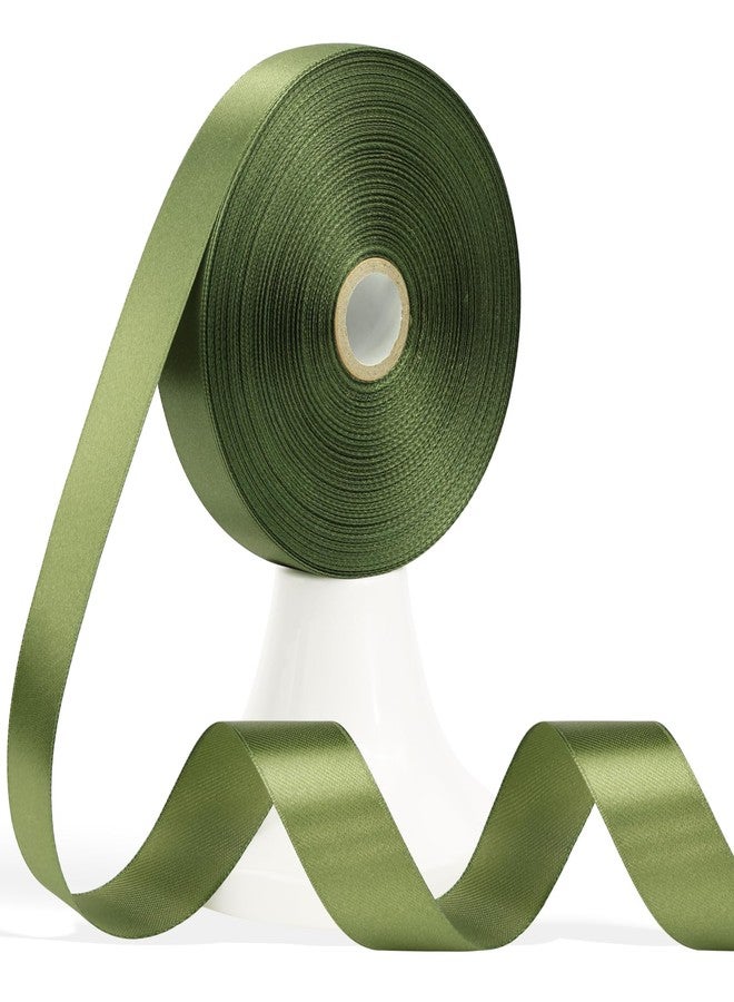 Apeseek 60 Yards Olive Green Satin Ribbon 7/8 Inch, Solid Polyester Fabric Ribbon for Gift Wrapping, Crafts, Flower Bouquet, Wedding Party, Gratuation, Festival, Christmas - Image 1