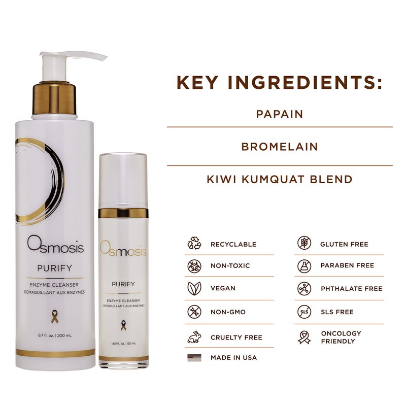 OSMOSIS PURIFY Enzyme Gentle Exfoliating Facial Cleanser, Face Wash for Aging, Pigmented, Oily, and Acne Blemish-Prone Skin, 1.69 Fl Oz - Image 5