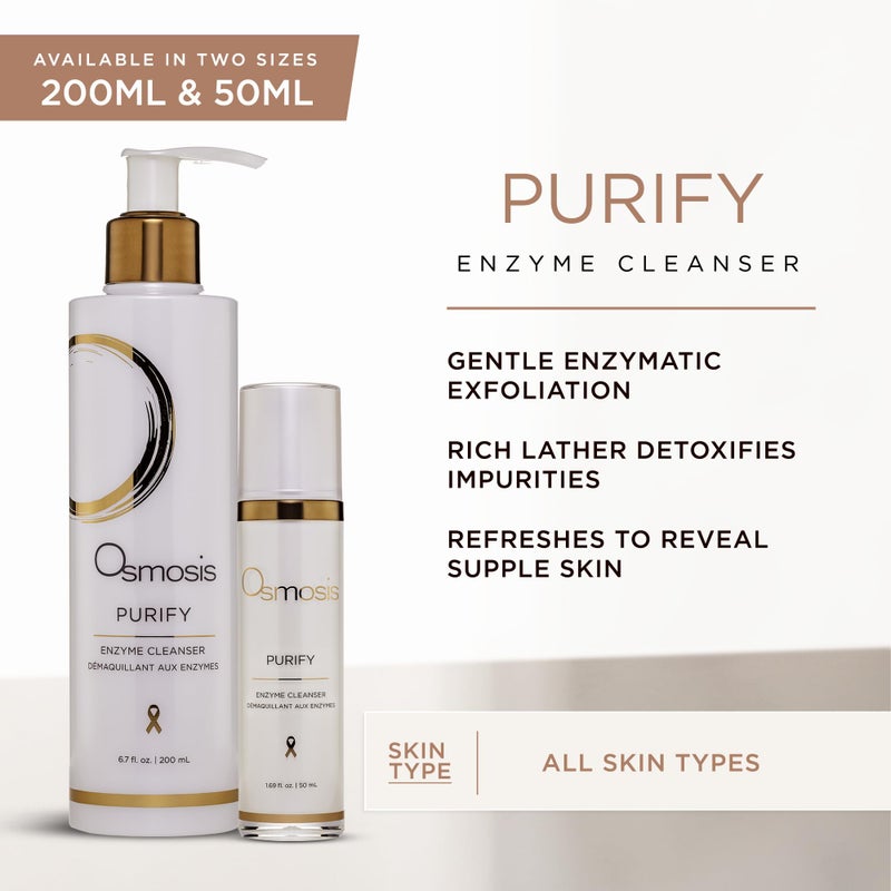 OSMOSIS PURIFY Enzyme Gentle Exfoliating Facial Cleanser, Face Wash for Aging, Pigmented, Oily, and Acne Blemish-Prone Skin, 1.69 Fl Oz - Image 3