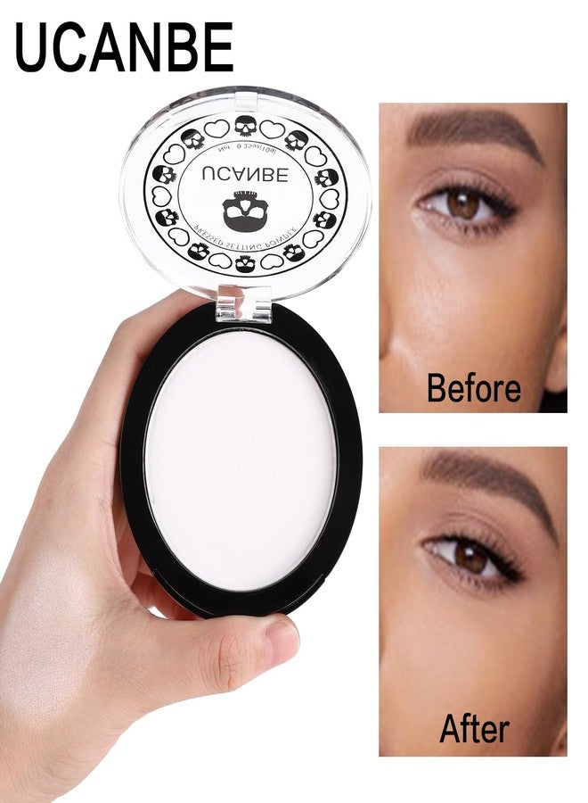 UCANBE White Pressed Setting Powder for Special Effects & Halloween Makeup, Translucent Matte Finishing Powder, Baking White Face Powder for Long Lasting Coverage, Portable Compact - Image 4