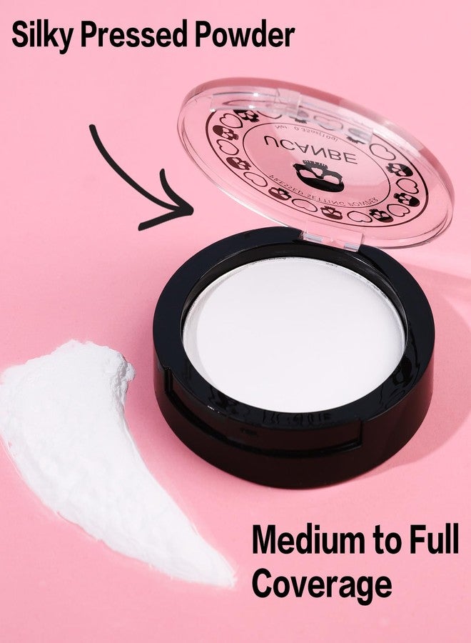 UCANBE White Pressed Setting Powder for Special Effects & Halloween Makeup, Translucent Matte Finishing Powder, Baking White Face Powder for Long Lasting Coverage, Portable Compact - Image 5