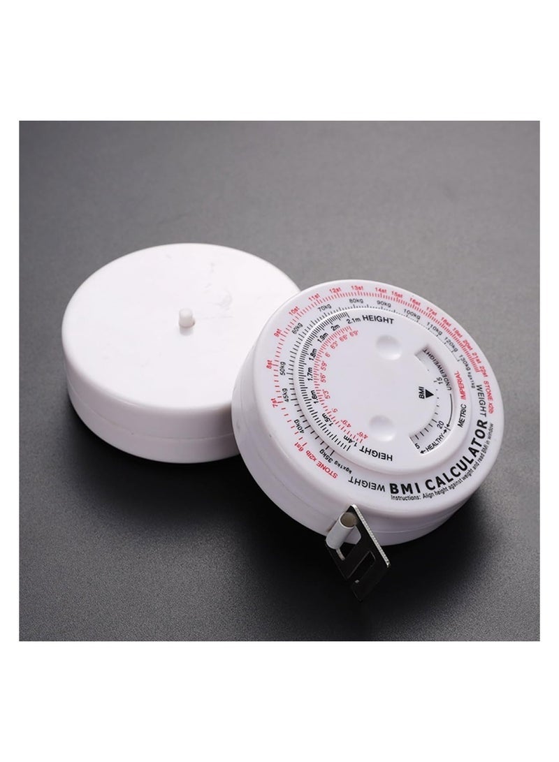 2 PCS Bmi Measuring Tape, Bmi Wheel Calculator Body Mass Index Calculator, Body Tape Measure for Body Waist Weight Health Accurate Measurement (White) - Image 4