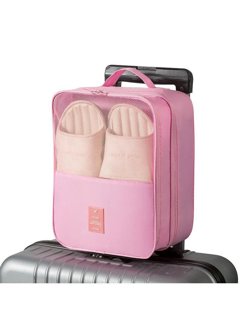 Y&D Shoe Bag Shoes Storage Bag Double-Layer Three-Position Boot Cover Dustproof Travel Handbag Shoe Cover Bag-Pink33*23*20CM