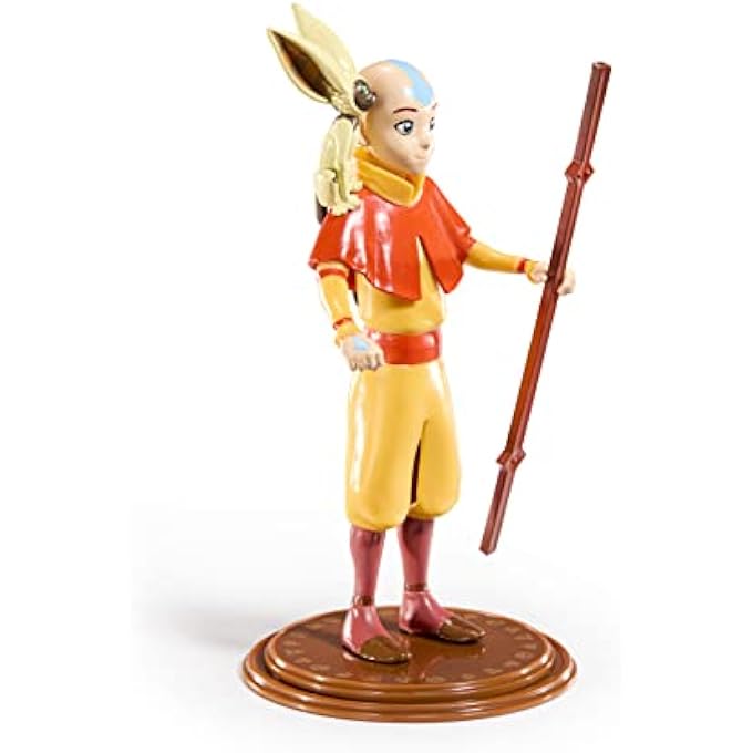 THE NOBLE COLLECTION AVATAR AANG - NOBLE TOYS 18CM BENDABLE POSABLE COLLECTIBLE DOLL FIGURE WITH STAND AND MINI ACCESSORY - Image 2