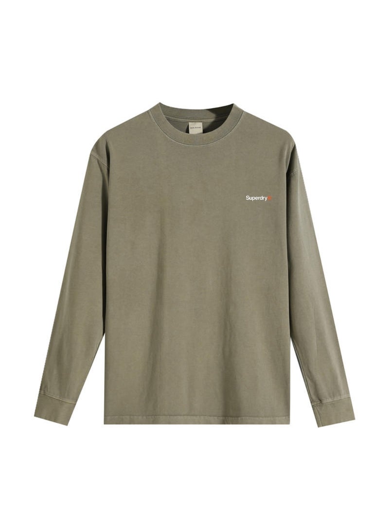 Superdry Men's and women's loose cotton washed long sleeve T-shirts - Image 1