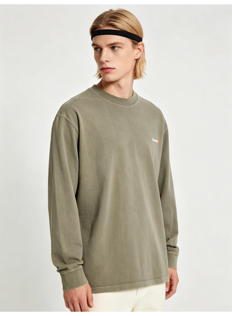 Superdry Men's and women's loose cotton washed long sleeve T-shirts - Image 5