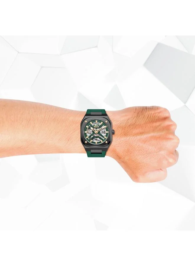 Slazenger Men's Automatic  Display Watch With Dark Green Silicone Strap - SL.9.2415.1.02