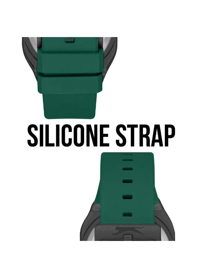 Slazenger Men's Automatic  Display Watch With Dark Green Silicone Strap - SL.9.2415.1.02