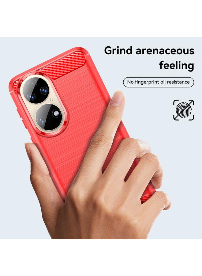 S-TOP Case For Huawei P50 Brushed Texture Carbon Fiber TPU Case - Image 5