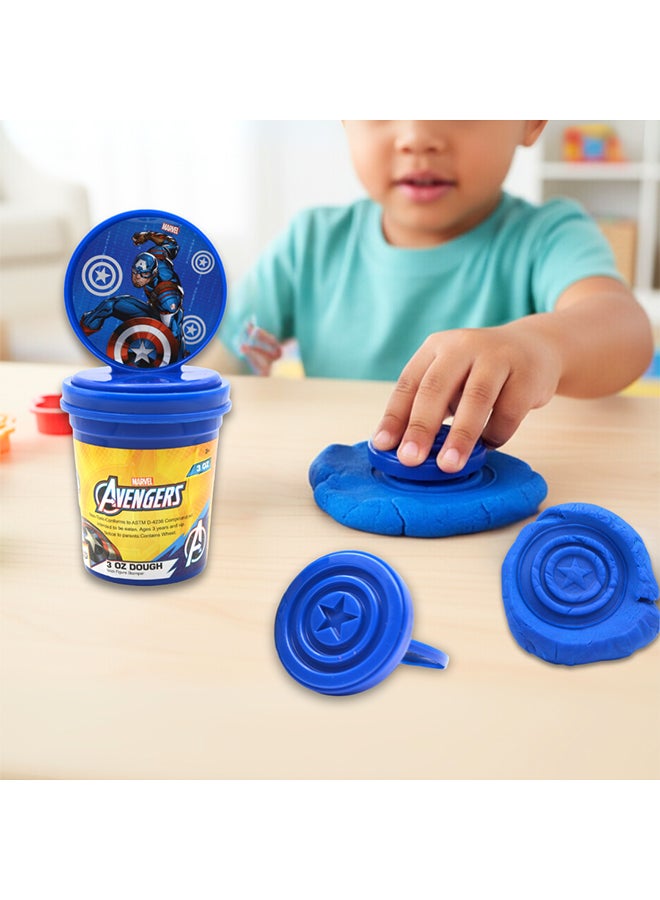 Marvel Captain America 3OZ Dough with Figure Stamper | Non-Toxic Clay for Kids | Creative Art Toy |Blue - Image 5
