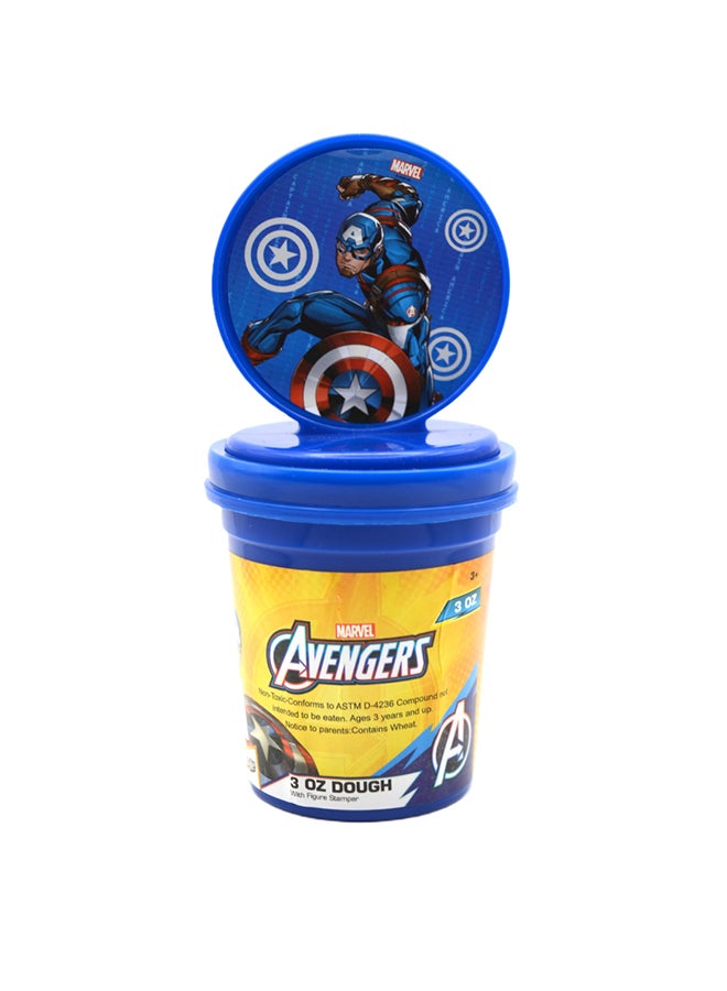 Marvel Captain America 3OZ Dough with Figure Stamper | Non-Toxic Clay for Kids | Creative Art Toy |Blue - Image 2