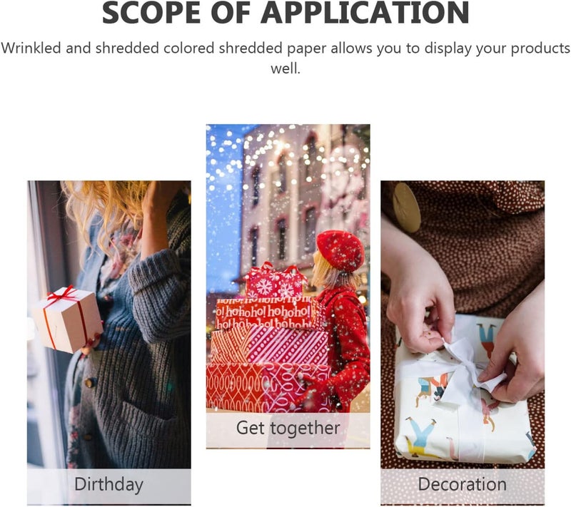 klarako Crinkle Cut Paper Shred Filler 1 Pack Raffia Confetti Shred Filler Bulk Easter Egg Basket Stuffers Wedding Decor Gift Paper Tissue Shredded Tissue Paper - Image 5